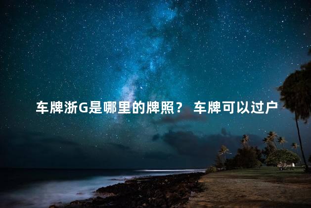 车牌浙G是哪里的牌照？ 车牌可以过户给别人吗